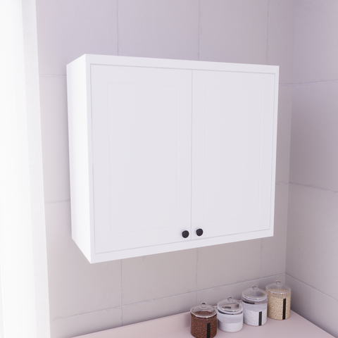 Armário Aéreo 80cm 2 Portas 100% MDF Cozinha Sevilha Herval Branco