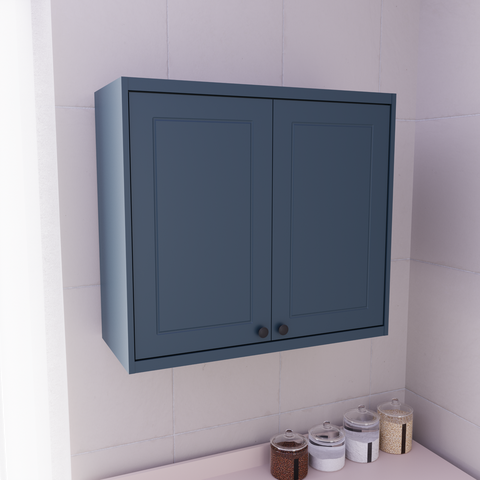 Armário Aéreo 80cm 2 Portas 100% MDF Cozinha Sevilha Herval Azul