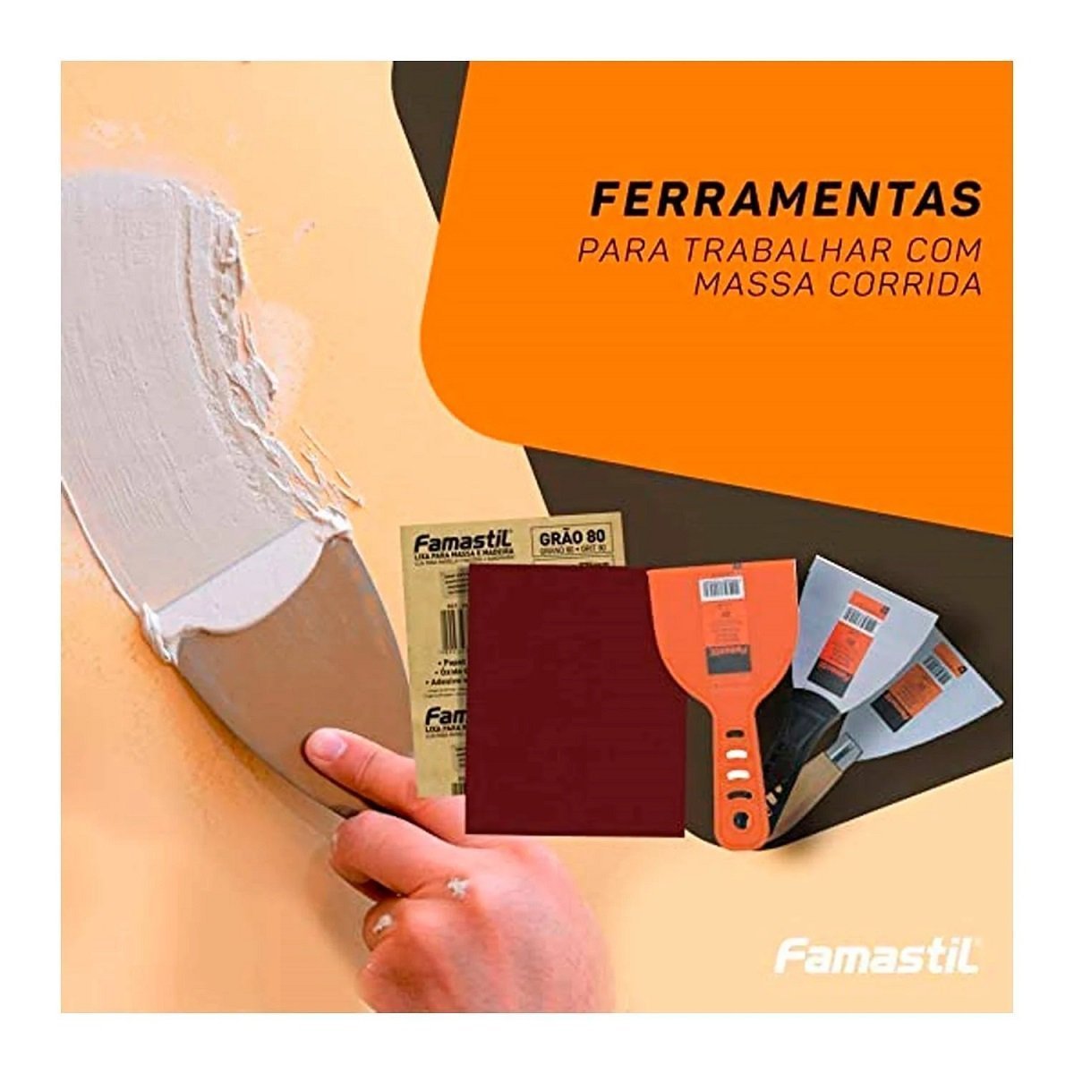 Espatula de Aco Lisa Cabo Pvc 4 Cm Famastil - 4