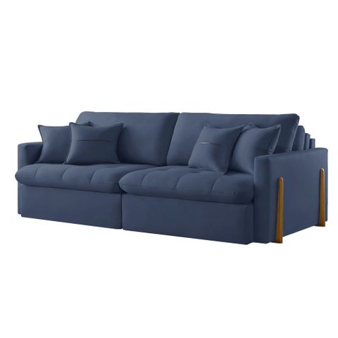 Sofá Cama Retrátil e Reclinável Lisboa 200cm Braço 10cm Meu Sofá Online