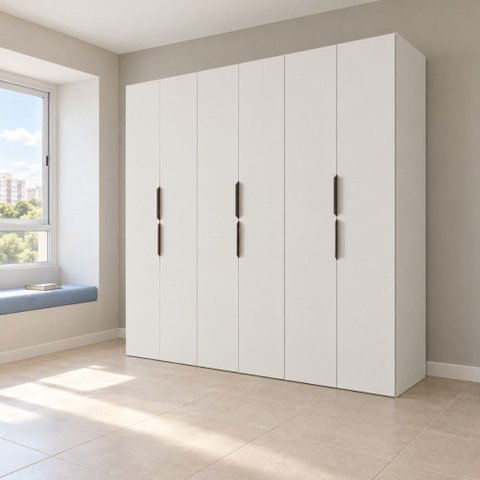 Guarda Roupa Casal Modulado Versa em MDF 6 Portas com 15 Prateleiras