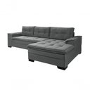 Ver imagem 5 de Sofá Viena Chaise Suede Fixo Pés Madeira Living Confortável Império Cinza 380