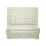 Cabeceira Capitone + Sapateira Recamier para Cama Box Casal King - Suede - Sv Decor:marfim - 1