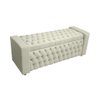 Cabeceira Capitone + Sapateira Recamier para Cama Box Casal King - Suede - Sv Decor:marfim - 3