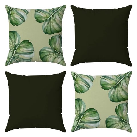 Kit 4 Capas Almofadas Decorativas Folhas Nº8 45x45 - ID Decor