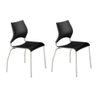Kit 2 Cadeiras de Cozinha 357 2 Un Cromado/Polipropileno Preto - Carraro - 1