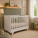 Ver imagem 2 de Berço Peroba Retrô Americano Branco Vira Mini Cama Infantil