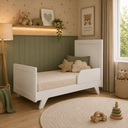 Ver imagem 3 de Berço Peroba Retrô Americano Branco Vira Mini Cama Infantil