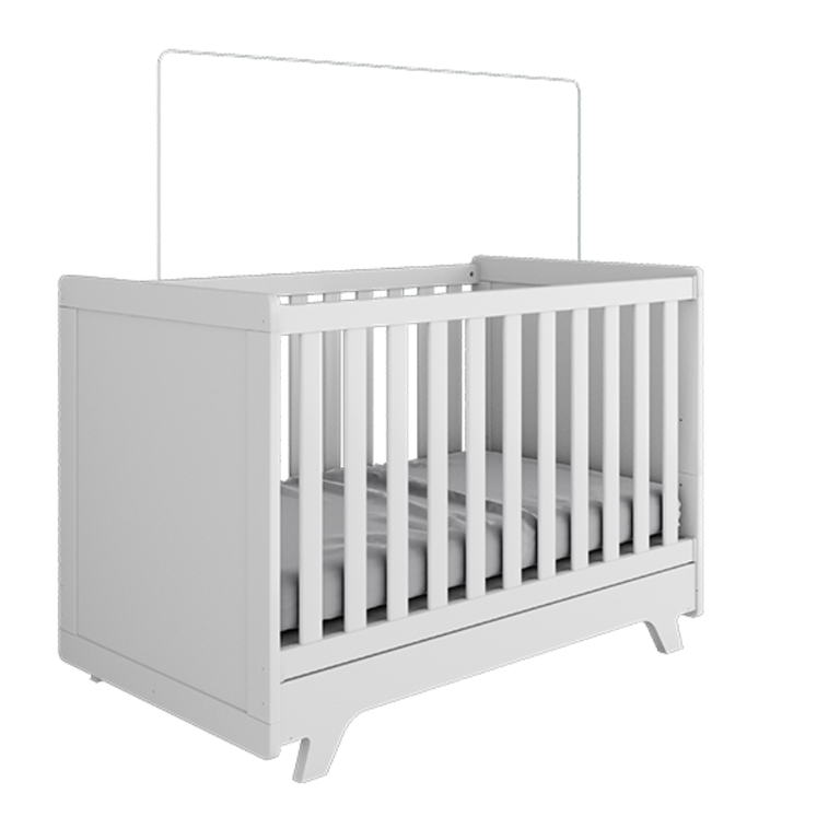 Berço Peroba Retrô Americano Branco Vira Mini Cama Infantil