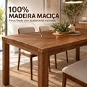Ver imagem 5 de Mesa de Jantar Retangular 180x95cm Nature em Madeira Maciça - Rústico Escuro
