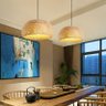 Pendente Luminária Chinês mão-tecido de bambu natural pingente iluminação rattan lâmpada lustre de b - 6