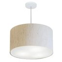 Ver imagem 1 de Lustre Pendente Cilíndrico Vivare Md-4257 Cúpula em Tecido 45x30cm - Bivolt Linho Bege 127/220v