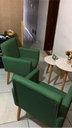 Ver imagem 5 de Poltrona para Quarto Infantil Tecido Suede Resistente Espaço Pequeno Pés de Madeira Estudo