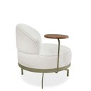 Ver imagem 4 de Poltrona Decorativa Giratória Orgânica Glamour Boucle Cru com Mesinha Acoplada Loja Sheep