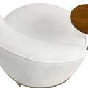 Ver mais imagens de Poltrona Decorativa Giratória Orgânica Glamour Boucle Cru com Mesinha Acoplada Loja Sheep