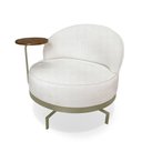 Ver imagem 1 de Poltrona Decorativa Giratória Orgânica Glamour Boucle Cru com Mesinha Acoplada Loja Sheep