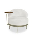 Ver imagem 3 de Poltrona Decorativa Giratória Orgânica Glamour Boucle Cru com Mesinha Acoplada Loja Sheep