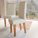 Ver imagem 5 de Mesa de Jantar 4 Lugares Belvedere com Vidro Mel/off White/veludo Pastel - Panorama Móveis