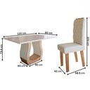 Ver imagem 3 de Mesa de Jantar 4 Lugares Belvedere com Vidro Mel/off White/veludo Pastel - Panorama Móveis