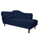 Ver imagem 3 de Kit Diva Recamier Juliana 140cm Lado Direito e 01 Poltrona Classic Suede Azul Marinho - Amarena
