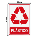 Ver imagem 2 de Combo 6 Adesivos De Sinalização Lixo Plástico 15x20 Acesso - S-241 F9e