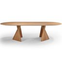 Ver imagem 2 de Mesa de Jantar 6 Lugares Oval Base Dupla Ripada 184cm Rigon B05 Amêndoa Cinamomo - Lyam Decor