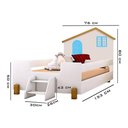 Ver imagem 2 de Cama Infantil Casinha Belíssima Branco-mel e Azul com 2 Luminárias - Divaloto