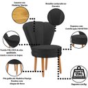 Ver imagem 2 de Jogo de Cadeira para Sala de Jantar Estofada Confortáveis com Pés de Madeira Moblan Decor