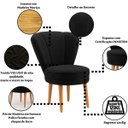 Ver imagem 3 de Cadeira para Sala de Jantar Apartamento Tecido Veludo Base de Madeira Suporta 120kg