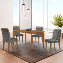 Ver imagem 1 de Mesa de Jantar Liz 120cm Mdf Canto Copo e com 4 Cadeiras Melissa