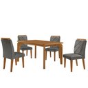 Ver imagem 2 de Mesa de Jantar Liz 120cm Mdf Canto Copo e com 4 Cadeiras Melissa