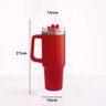Copo Térmico Grande 1200ml Aço Inox Parede Dupla com Canudo para Bebidas Quentes e Frias (vermelho - 5
