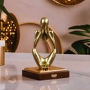 Ver imagem 4 de Kit Estátua Decorativa Figura Abstrata Homem Pensador + Leão Enfeite Escultura Mesa Sala Decoração e