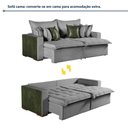 Ver imagem 4 de Sofá Cama Verona 4 Lugares Retrátil 240cm Cinza Verde Linho Rei de Casa