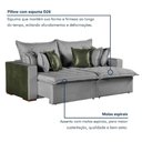 Ver mais imagens de Sofá Cama Verona 4 Lugares Retrátil 240cm Cinza Verde Linho Rei de Casa