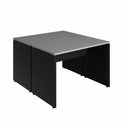 Ver imagem 3 de Mesa Escritório 2 Lugares 1,10m X 1,40m Pés Painel F5 Office Cor:cinza Sagrado com Preto