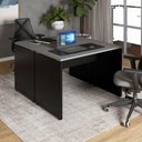 Ver imagem 1 de Mesa Escritório 2 Lugares 1,10m X 1,40m Pés Painel F5 Office Cor:cinza Sagrado com Preto