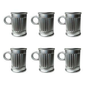 Jogo de 6 Xícaras para Café Coffee Time em Cristal cor Prata - 85ml - Conjunto de Xícaras Elegantes 