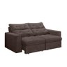 Sofá Retrátil e Reclinável Bipartido com Baú 2m 3 Lugares Maverik Suede Marrom com Molas Selmer - 1