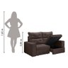 Sofá Retrátil e Reclinável Bipartido com Baú 2m 3 Lugares Maverik Suede Marrom com Molas Selmer - 5