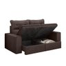 Sofá Retrátil e Reclinável Bipartido com Baú 2m 3 Lugares Maverik Suede Marrom com Molas Selmer - 3