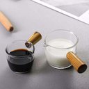 Ver imagem 4 de 5 Molheiras Lyor de Vidro 100ml Cabo de Bambu Restaurante Cremeira Caldas Molhos