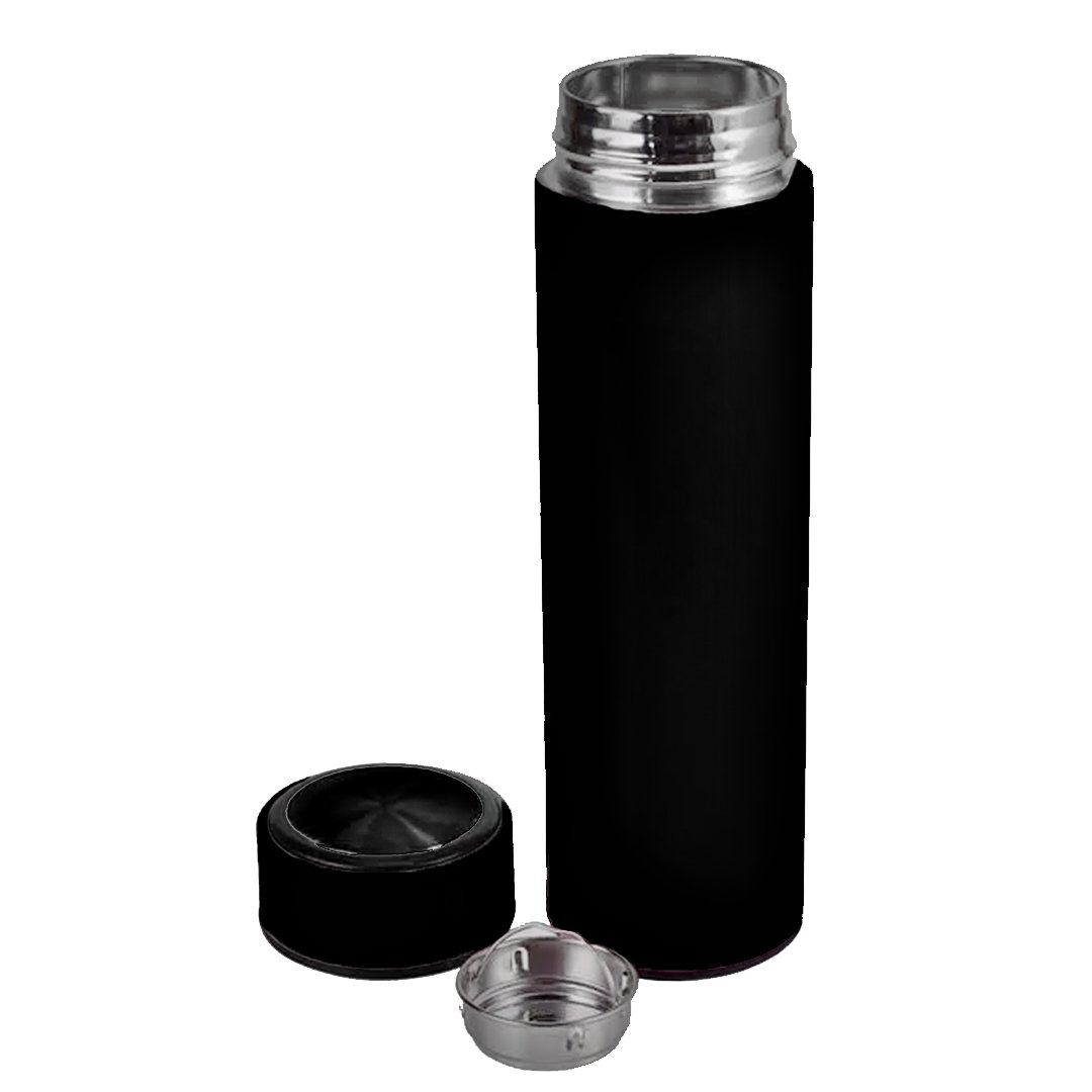 Garrafa Térmica Inteligente De Inox 500ml Tampa C/Sensor De Temperatura Led Água Café Chá - Preto - 1