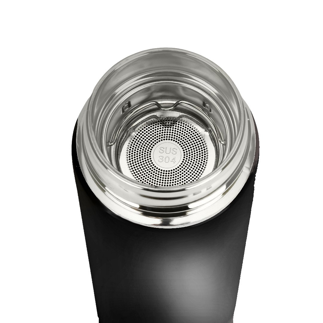 Garrafa Térmica Inteligente De Inox 500ml Tampa C/Sensor De Temperatura Led Água Café Chá - Preto - 7