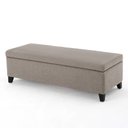 Ver imagem 1 de Recamier Bau Veneza 1,40m Suede Bege - Clique Decor Clique decorações