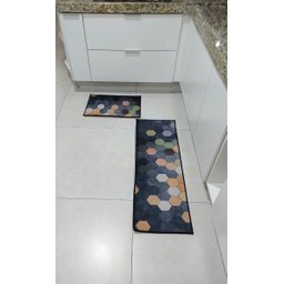 JOGO DE COZINHA BELGA 2 PÇS ANTE DERRAPANTE - GEOMETRICAIS - 1