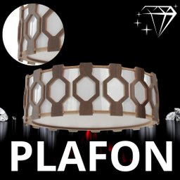 Lustre Plafon Madeira Redondo Ripado Diamante 40 Cm para Sala de Star Sala de Jantar Cor Málaga - 2