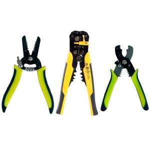 Conjunto 3 Alicates Descascador Crimpador Corte de Fios Profissional