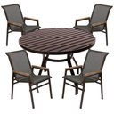 Ver imagem 1 de Jogo Conjunto Mesa 1,20m Ripada para Área Externa, Piscina, Jardim Marrom