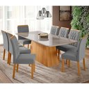 Ver imagem 2 de Mesa para Sala de Jantar Helena 210 X 100 Cm e 8 Cadeiras Juliana Cimol Nature/off White/madeira/jol
